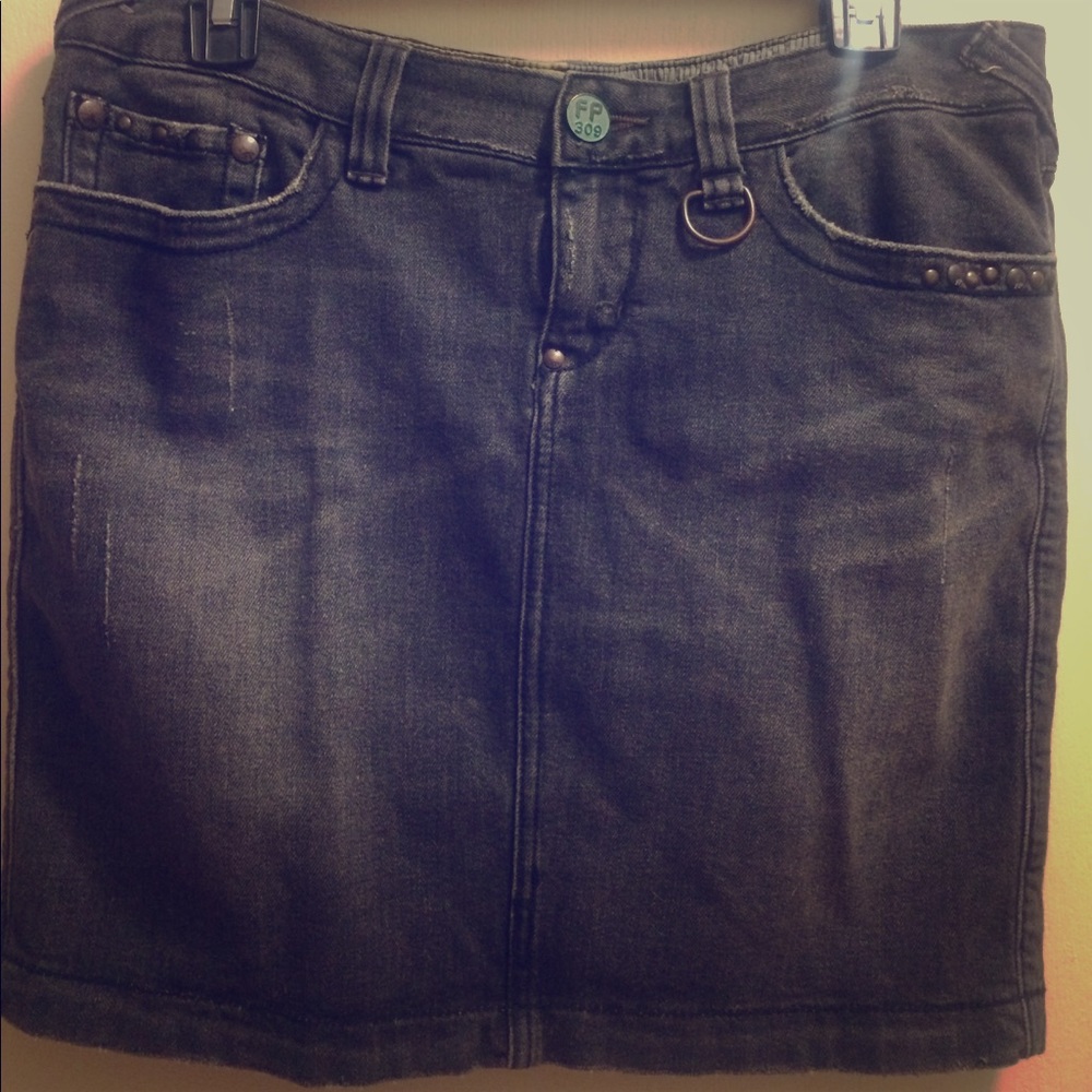 Free People angel wing denim mini skirt